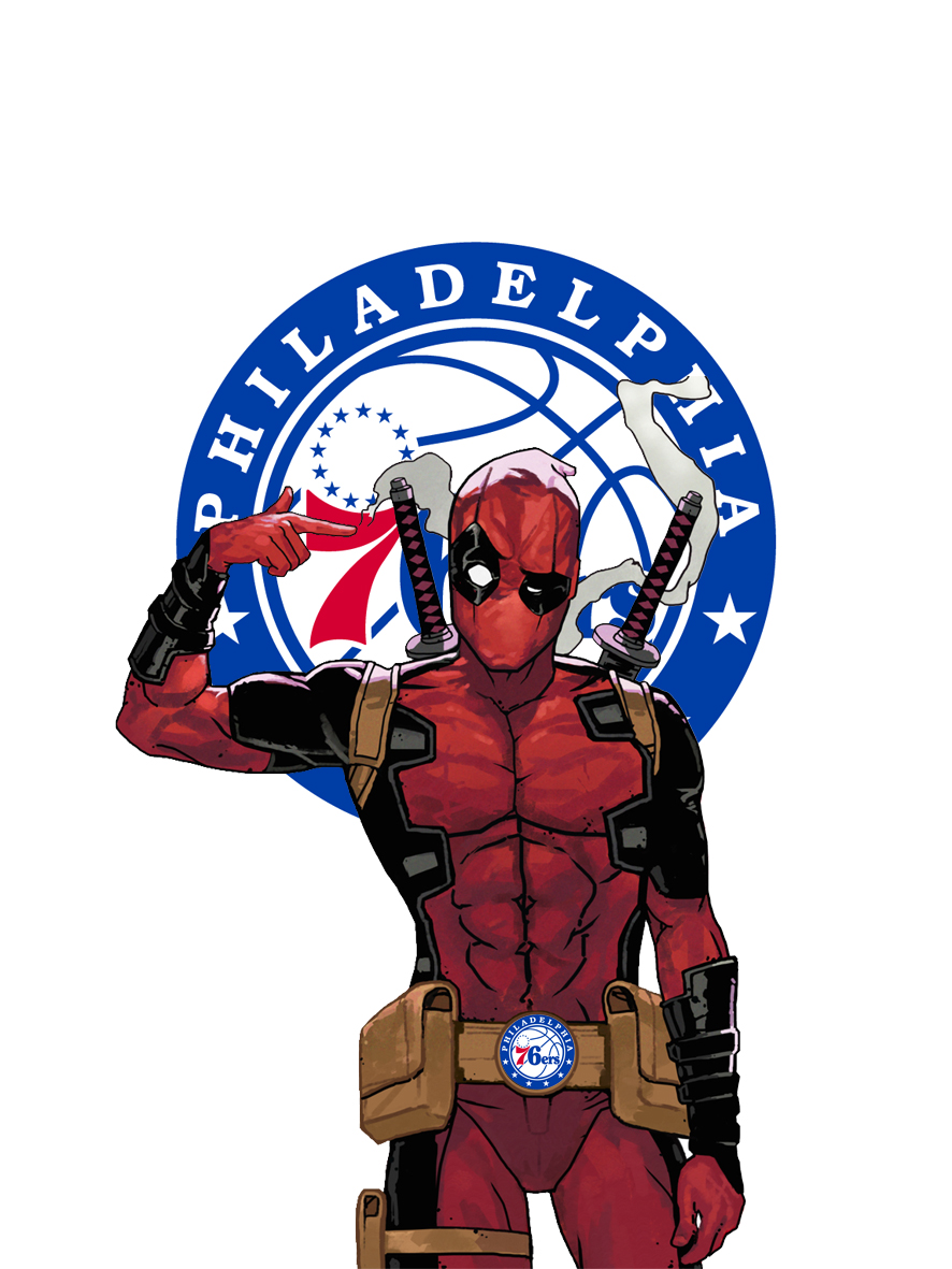 Philadelphia 76ers Deadpool Logo vinyl decal